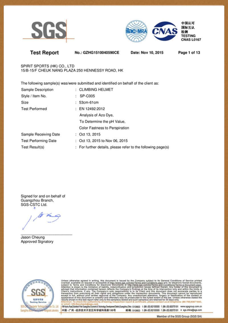 6 SP-C005 EN12492 Test Report